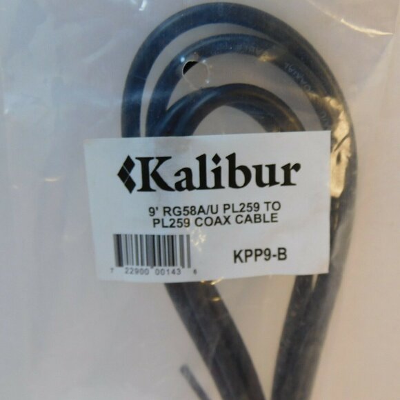 Kalibur 3' RG58A/U Coax Cable Assembly W/Molded PL259 Connectors on Each End - Picture 2 of 3